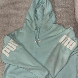 Puma Mint Green Pullover Hoodie with White Logo